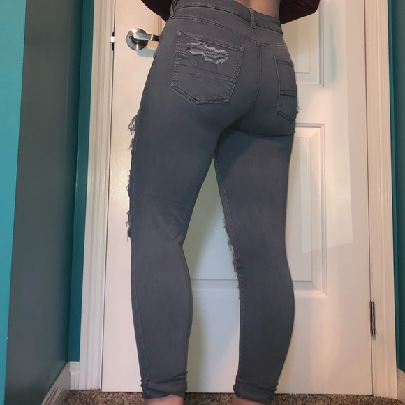 Grey ripped skinny jeans - Picture 2 of 4